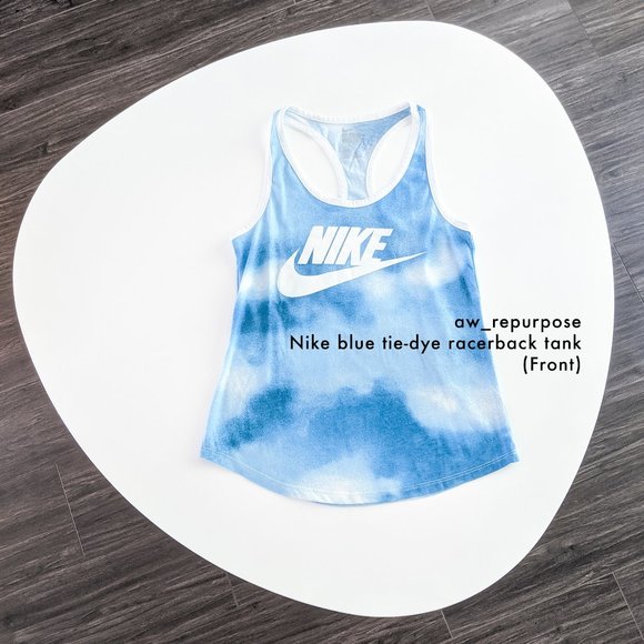 Nike Green/Blue Tie-Dye Racerback Tank Women Small - Picture 6 of 11